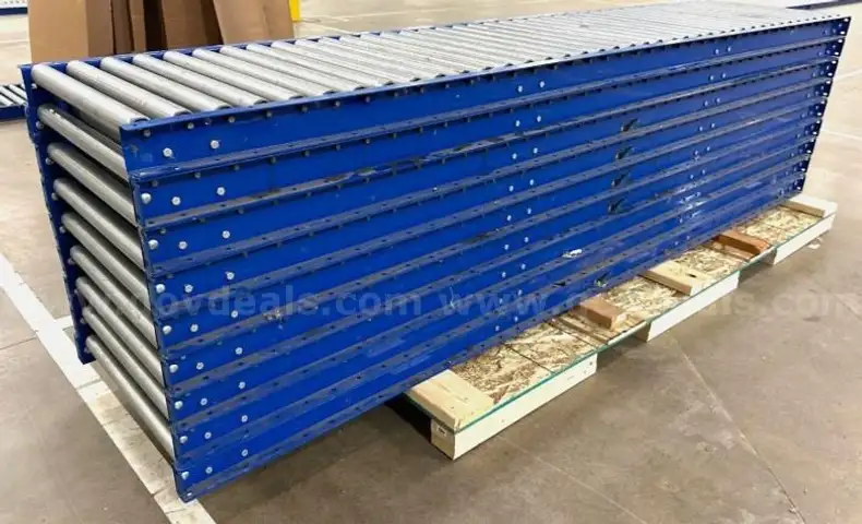 Lot of 7 Atlantis RS19 27" X 10' 24"BF Gravity Roller Flow Conveyor 1.9" 120"