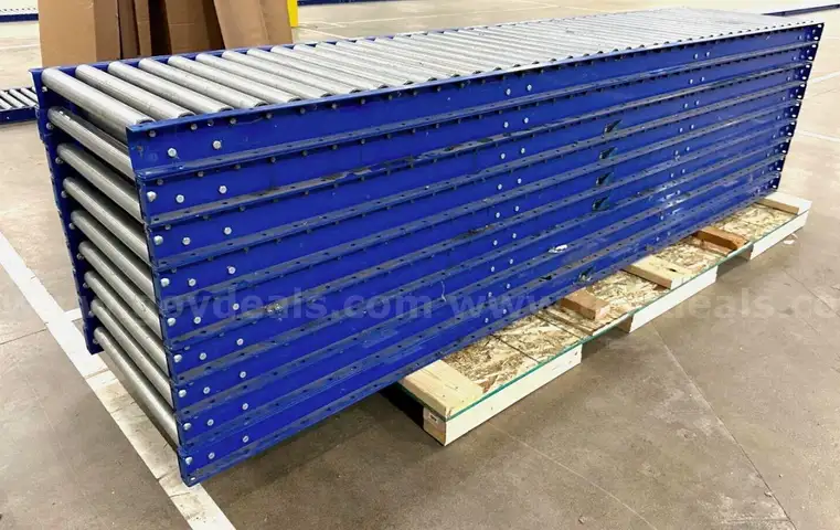 Lot of 7 Atlantis RS19 27" X 10' 24"BF Gravity Roller Flow Conveyor 1.9" 120" #166