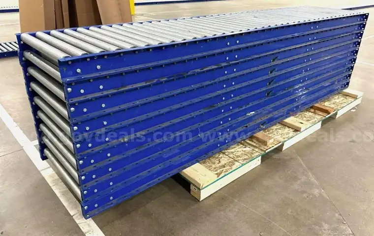 Lot of 7 Atlantis RS19 27&#x22; X 10&#x27; 24&#x22;BF Gravity Roller Flow Conveyor 1.9&#x22; 120&#x22; #A17