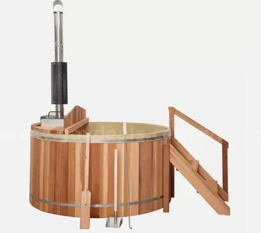 NEW 5ft Canadian Cedar Wood Fire Barrel Hot Tub Internal Stove 2-3 Person 60"