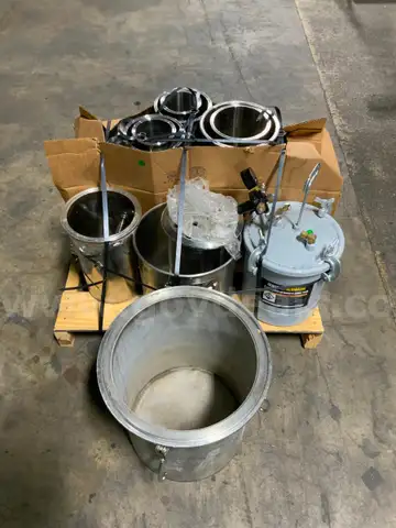 Lot of 15 Stainless Steel Drums Vessels Pressure Tanks #V3