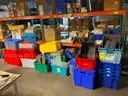 Huge Lot of Approximately 50 Totes Parts Bins Crates Trays Containers Varying Sizes &#x26; Styles #T1