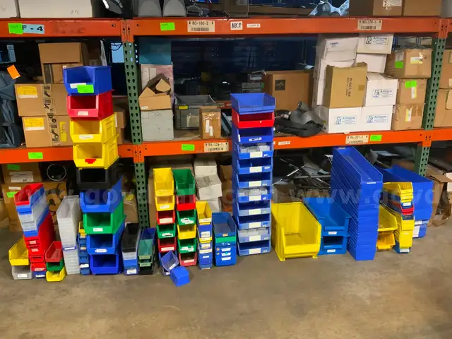 Huge Lot of Approximately 150 AkroBins Parts Bins Containers Totes Crates Trays Varying Sizes &#x26; Styles #T3