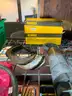 Contents of Rack - Huge Lot of Workshop Shop Jobsite Equipment &#x26; Supplies Shop Vac Tools Sprayer Clamps Cable Hooks #T10