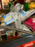 Contents of Rack - Huge Lot of Workshop Shop Jobsite Equipment &#x26; Supplies Shop Vac Tools Sprayer Clamps Cable Hooks #T10