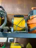Contents of Rack - Huge Lot of Workshop Shop Jobsite Equipment &#x26; Supplies Shop Vac Tools Sprayer Clamps Cable Hooks #T10