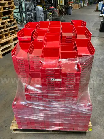 Huge Lot of Approximately 550 Medium Sized Stackable Parts Bins Containers Trays #T11