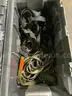 Lot of 3 Totes Tool Bins Yard Containers Contents Included - Harnesses Straps Chains #T12