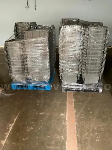 Huge Lot of Approximately 100 Uline Stackable Gray Totes Bins Containers w/ Lids #T14