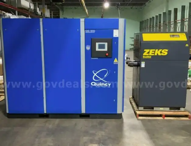 Quincy 100HP QSI-500i Rotary Screw Air Compressor Zeks Dryer 500HSFA400 w/Tank #W97