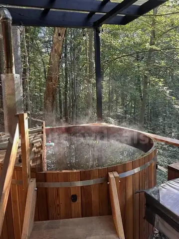 NEW 6ft Canadian Cedar Wood Fire Barrel Hot Tub Internal Stove 3-4 Person 72"