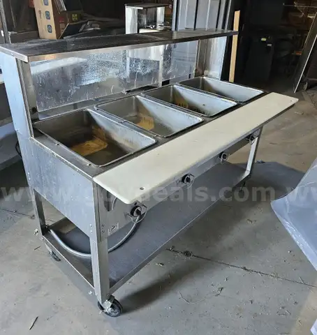 Duke 4 pan steam table with sneeze guard