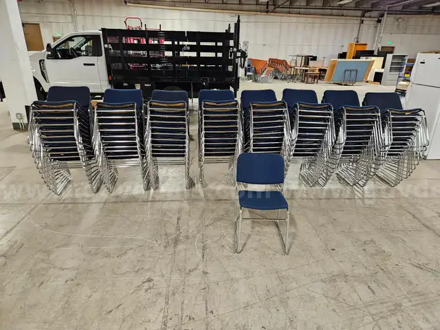 Lot of 105 Blue Stacking Chairs