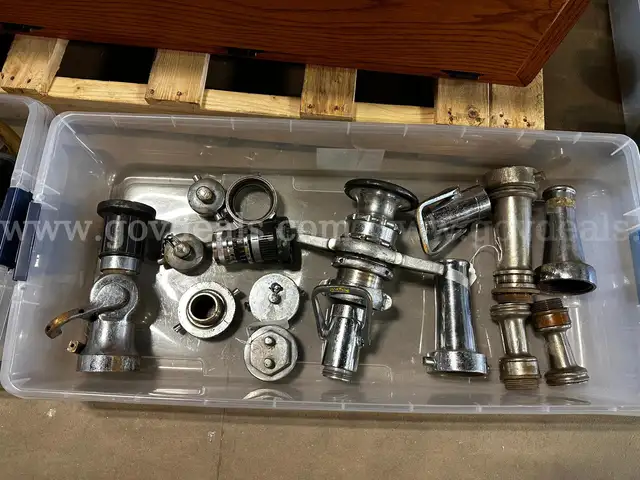 Antique Brass Fire Nozzles &#x26; Fittings.