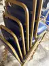 Blue vinyl with antique gold framed banquet chairs