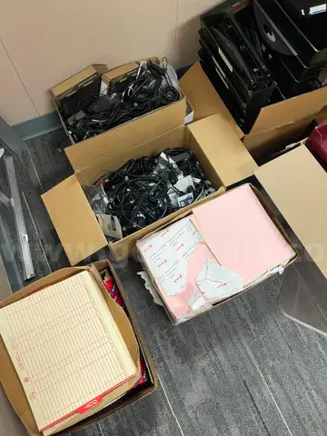 Calculators, two-hole punches, headsets, triple carbon paper, stacking trays, binders, etc.