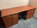 Cherry 2-cabinet, 2-shelf credenza