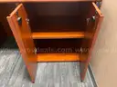 Cherry 2-cabinet, 2-shelf credenza