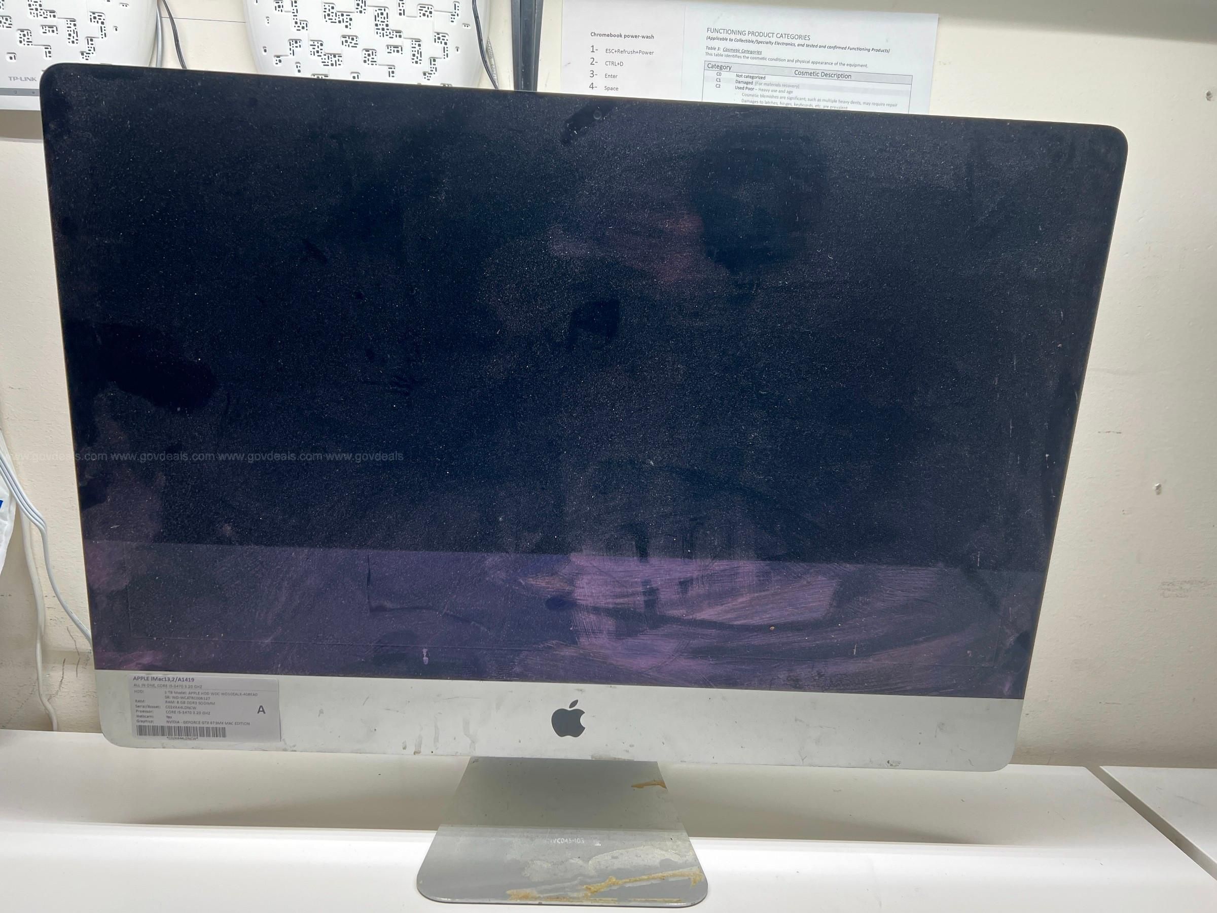 Apple IMac A1419 All In One AIO Computer R2 Ready For Resale | GovDeals