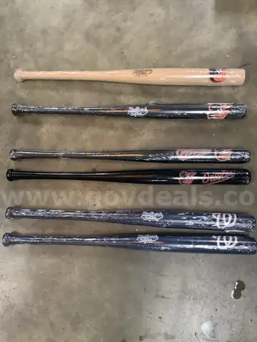 Lot of misc box items-2 &#x22;Ballpark&#x22; Orioles baseball bats, 2 &#x22;Orioles&#x22; baseball bats, 2 &#x22;Washington Nationals&#x22; bats, &#x22;DH&#x22;