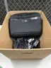 Lot of misc box items-17 inch HP laptop bag, HP, &#x26; Logitech keyboards, 2 HP adapters, office headset, &#x22;DH&#x22;