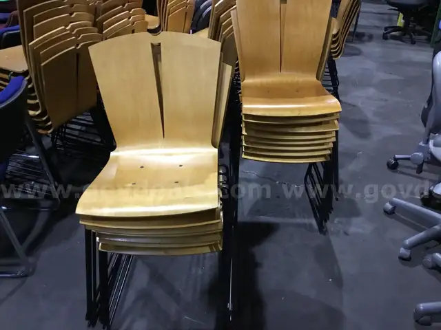 Wooden Metal Stacking Chairs (10)