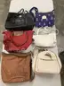Lot of misc box items-black Zysun purse, blue Sloane Ranger purse, cream &#x26; brown MontanaWest purse, red purse &#x22;DH&#x22;