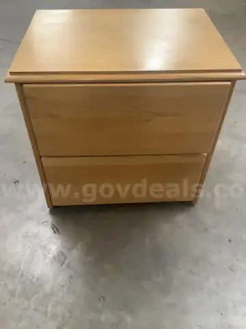 31 1/2 (L) x 23 1/2 (W) x 30 (H) two drawer light oak filing cabinets (2 KEY LOCKS INCLUDED)  &#x22;DH&#x22;