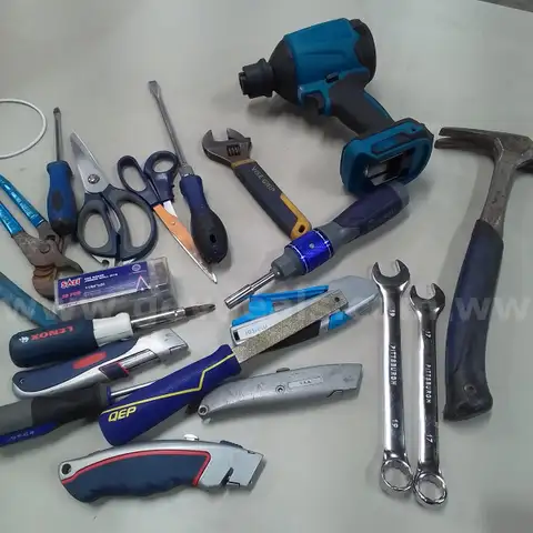 Box of Miscellaneous Assorted Tools &#x22;JM&#x22;