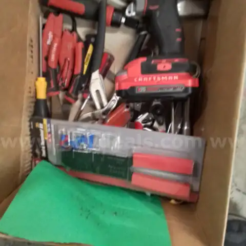Box of Miscellaneous Assorted Tools &#x22;JM&#x22;