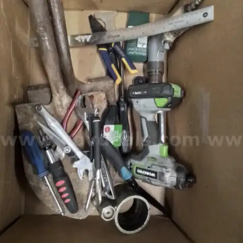Box of Miscellaneous Assorted Tools &#x22;JM&#x22;
