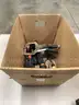 Lot of misc box items-Duracell flashlight (WITH BATTERIES), 2 shovels, locking clamp pliers, 2 Teckman screwdrivers, DH
