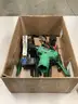 Lot of misc box items-Tegatok cordless drill (NO BATTERIES), 2 Scotts pruning shears, Lenox pulley tool,  &#x22;DH&#x22;