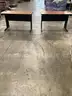 Two 48 (L) x 24 (W) x 29 (H) hardwood rectangle computer desks (with two black leg stands)  &#x22;DH&#x22;