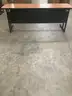 78 x 24 brown rectangle table, with two black leg stands  &#x22;DH&#x22;