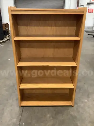 36 (L) x 12 (W) x 59 (H) light oak four shelf bookcase  &#x22;DH&#x22;