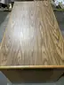 61 (L) x 31 1/2 (W) x 30 (H) brown six drawer executive desk (NO KEY LOCKS)  &#x22;DH&#x22;