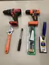 Lot of misc box items-Soldering iron tool, Bauer cordless drill (NO BATTERIES), Black&#x26;Decker drill (WITH BATTERIES) &#x22;DH&#x22;