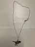 Lot of misc box items-Blue rocks wrist band, gold silver diamond wrist band, silver Dinosaur necklace,  &#x22;DH&#x22;