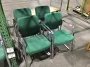 Four Green Cushion Chairs w/metal frame                                                                         &#x201C;C&#x201D;