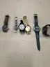 Lot of misc box items-Timex watch, gold Guess watch, Quartz watch, Benyar watch, Casio watch,  &#x22;DH&#x22;