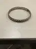 Lot of misc box items-Silver ring, gold roman numerals wrist band, &#x22;L&#x22; diamond piece,  &#x22;DH&#x22;
