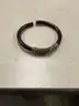 Lot of misc box items-Silver ring, gold roman numerals wrist band, &#x22;L&#x22; diamond piece,  &#x22;DH&#x22;