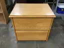 2 Drawer Blonde Wooden Lateral Cabinet