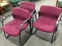 Three Burgundy Chairs w/black frame                                                                           &#x201C;C&#x201D;