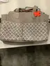 Lot of misc box items-Oakton Family bag, Trader Joe&#x27;s bag, Wilmington Trust bag, multi color striped purse, EY bag,  DH