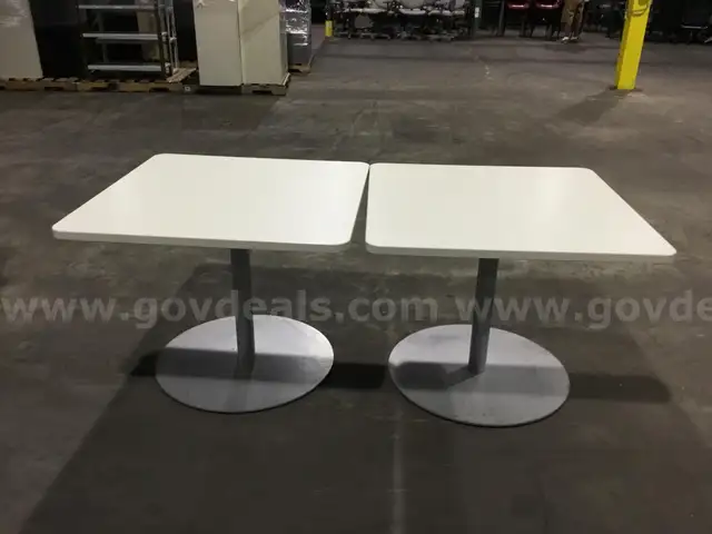 Two 36x36x29H Tables w/ round metal base                                                                     &#x201C;C&#x201D;