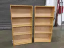 Two 30x11x61H Light Wooden Bookshelves                                                                      &#x201C;C&#x201D;