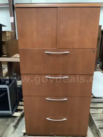 36 (L) x 24 (W) x 70 (H) dark brown four drawer wardrobe cabinet (WITH A TOP DOUBLE DOOR) (NO KEY LOCKS)  &#x22;DH&#x22;