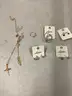 Lot of misc box items-silver Lovisa heart shape earrings, silver Lovisa star shape earrings, diamond ring,  &#x201C;DH&#x201D;